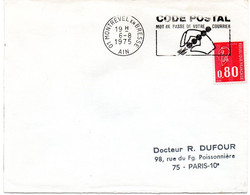 AIN - Dépt N° 01 = MONTREVEL En BRESSE 1975 = FLAMME à DROITE = SECAP Illustrée   'CODE POSTAL / MOT DE PASSE ' - Postcode