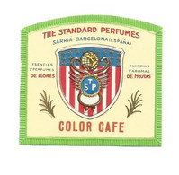 COLOR CAFE THE STANDARD PERFUMES ÉTIQUETTE PARFUMERIE PARFUM PERFUMERY LABEL ETIKETT PARFÜMERIE ETICHETTA PROFUMERIA - Etiquettes