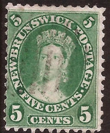 Nuevo Brunswick - Fx. 371 - Yv. 6 - 5 C. Verde - Victoria - 1860 - Ø - Usados