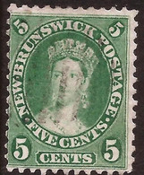 Nuevo Brunswick - Fx. 371 - Yv. 6 - 5 C. Verde - Victoria - 1860 - Ø - Used Stamps