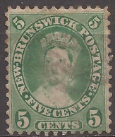 Nuevo Brunswick - Fx. 854 - Yv. 6 - 5 C. Verde - Victoria - 1860 - Ø - Usati