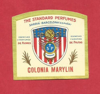 COLONIA MARYLIN THE STANDARD PERFUMES ÉTIQUETTE PARFUMERIE PARFUM LABEL ETIKETT PARFÜMERIE ETICHETTA PROFUMERIA - Etiquettes