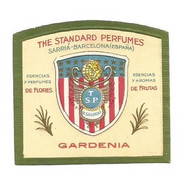 GARDENIA THE STANDARD PERFUMES ÉTIQUETTE PARFUMERIE PARFUM LABEL ETIKETT PARFÜMERIE ETICHETTA PROFUMERIA - Etiquettes