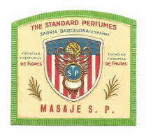 MASAJE  THE STANDARD PERFUMES ÉTIQUETTE PARFUMERIE PARFUM LABEL ETIKETT PARFÜMERIE ETICHETTA PROFUMERIA - Etiquettes