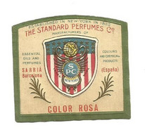 COLOR ROSA THE STANDARD PERFUMES ÉTIQUETTE PARFUMERIE PARFUM LABEL ETIKETT PARFÜMERIE ETICHETTA PROFUMERIA - Etiquettes