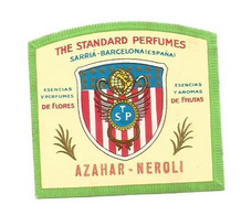 AZAHAR NEROLI THE STANDARD PERFUMES ÉTIQUETTE PARFUMERIE PARFUM LABEL ETIKETT PARFÜMERIE ETICHETTA PROFUMERIA - Etiquettes