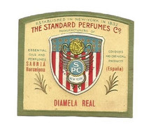 DIAMELA REAL  THE STANDARD PERFUMES ÉTIQUETTE PARFUMERIE PARFUM LABEL ETIKETT PARFÜMERIE ETICHETTA PROFUMERIA - Etiquettes