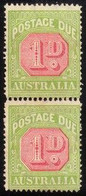 AUSTRALIA  1931 1d Postage Due Pair P14 Wmk.multi CofA  Sc#J58a MNH @P340 - Impuestos