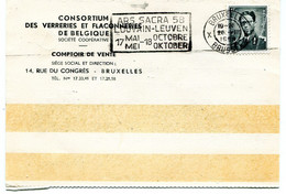 1958 Kaart CONSORTIUM DES VERRERIES ET FLACONNERIES DE BELGIQUE Bruxelles - Gefr. 1.50 Fr - Ref 204 - - 1953-1972 Occhiali