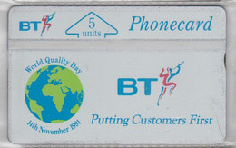 UNITED KINGDOM BT 1991 WORLD QUALITY DAY PUTTING CUSTOMERS FIRST MINT - BT Edición Interna