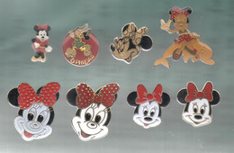 PINS PIN'S DISNEY 1161  MINNIE DAUPHIN PHILDAR MICKEY LOT 8 PINS DONT 1 AB ARTHUS BERTRAND - Disney