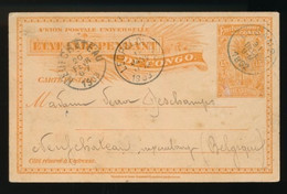 CONGO BELGE   LEOPOLDVILLE 1903  NAAR NEUFCHATEAU BELGIQUE    2 SCANS - Cartas & Documentos