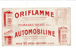 Buvard Calendrier 1910 ORIFLAMME Pétrole De Luxe AUTOMOBILINE Essence Graisse Desmarais Frères - Automotive