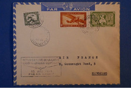 G1 INDOCHINE BELLE LETTRE 1943 REOUVERTURE LIGNE AVION HANOI-HAIPHONG-HONGKONG - Poste Aérienne