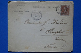 O18 INDO CHINE BELLE LETTRE ASSEZ RARE 1906 VOYAGEE ANNAM A BUGLES FRANCE PAR YOKOHAMA+ AFFRANCH. INTERESSANT - Lettres & Documents