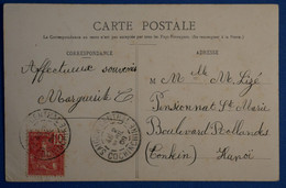 P5 INDO CHINA BELLE LETTRE 1908 COCHIN CHINE POUR HANOI + CHOLON + AFFRANCHISSEMENT PLAISANT - Storia Postale