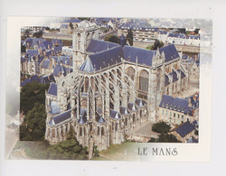 Le Mans : La Cathédrale Saint Julien Vue D'avion, Admirable Chevet Gothique (cp Vierge Aérienne N°24571 Valoire) - Le Mans
