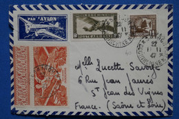 V1 INDO CHINA BELLE LETTRE DEVANT 1947 COCHINCHINE POUR ST JEAN FRANCE INDOCHINE+ T.P TAB + AFFRANCH. PLAISANT - Lettres & Documents