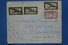 V2 INDO CHINA BELLE LETTRE 1933 HANOI INDOCHINE POUR PARIS FRANCE +PAIRE DE T.P AFFRANCH. INTERESSANT - Lettres & Documents