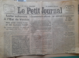 WWI Quotidien Le Petit Journal 5 Aout 1916 Lutte Acharnée A Verdun Des Milliers De Lillois Sont Déportés - Le Petit Parisien