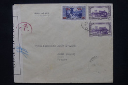 LIBAN - Enveloppe Commerciale De Beyrouth Pour La France En 1945 Avec Contrôle Postal- L 114839 - Brieven En Documenten