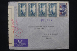 LIBAN - Enveloppe Commerciale De Beyrouth Pour La France En 1945 Avec Contrôle Postal- L 114840 - Lettres & Documents