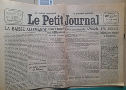 WWI Quotidien Le Petit Journal 29 Aout 1916 Les Anglais Luttent A Longueval Front De Macédoine Les Serbes Attaquent - Le Petit Parisien