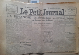 WWI Quotidien Le Petit Journal 20 Aout 1916 13 & 14 Guynemer Tient Le Record De L'abatage Des Avions Boches - Le Petit Parisien