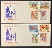 ⭐ Zaire - FDC - Premier Jour - Sabena - Olymphilex 85 - Kinshasa - 1985 ⭐ - 1980-1989