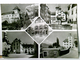Das Historische Städtchen Maienfeld / Gr. / Schweiz. Alte Mehrbild AK S/w. Ungel. Aber Beschreieben, Ca 1962. - Maienfeld