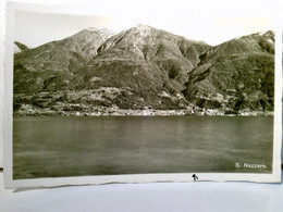 San Nazzaro / Lago Maggiore / Tessin / Schweiz. Alte AK S/w, Ungel. Rückseite : Ristorante Catenazzi. Panorama - San Nazzaro