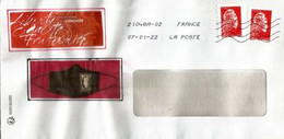 MARIANNE L'ENGAGÉE,sur Lettre 2022,adressée Andorra,avec Vignette Masque De Protection Cérès - Lettres & Documents