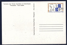 Terres Australes Et Antarctiques Françaises (TAAF) Carte Postale Entier Neuf 1-CP Amiral Max Douguet - Postwaardestukken