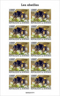 Burundi 2022, Animals, Bee, Sheetlet IMPERFORATED - Unused Stamps