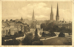 Coventry Three Spires , 1910 , Warwickshire # Sepia Photo Art Series No. 1039 # - Coventry