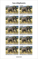 Burundi 2022, Animals, Elephants, Sheetlet IMPERFORATED - Nuovi