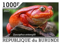 Burundi 2022, Animals, Frog, 1val IMPERFORATED - Nuovi