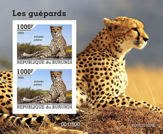 Burundi 2022, Animals, Ghepard, Block IMPERFORATED - Unused Stamps