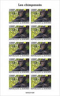 Burundi 2022, Animals, Monkey, Sheetlet IMPERFORATED - Ungebraucht