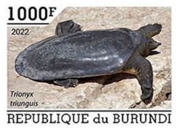 Burundi 2022, Animals, Turtle, 1val IMPERFORATED - Unused Stamps