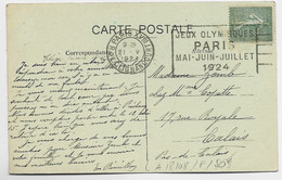 FRANCE N° 130 CP MEC FLIER JEUX OLYMPIQUES PARIS XVIII R DE CLIGNANCOURT 21.V.1924 - Sommer 1924: Paris