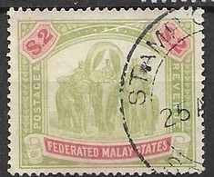 Malaysia VFU 1907 Multiple CA Watermark 170 Euros - Federated Malay States