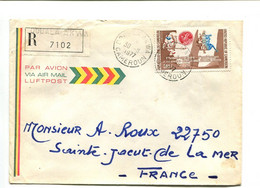 CAMEROUN Douala Akwa 1977 -  Affranchissement Seul Sur Lettre Recommandée Par Avion - Astronautes / Lune - Kameroen (1960-...)