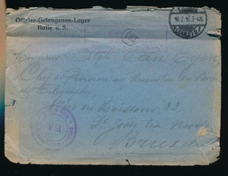 COVER   OFFIZIER GEFANGENEN LAGER HALLE A.S. 1916  NAAR BRUSSEL         2 SCANS - Prisoners