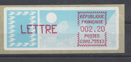 TIMBRE De DISTRIBUTEUR LISA (ATM) N° 95 - 75513 PARIS - 1985 Papel « Carrier »
