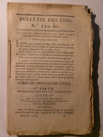 BULLETIN DES LOIS DE 1816 - CODE DE PROCEDURE CIVILE - IMPRIMERIE ROYALE  SEPTEMBRE 1816 - DROIT - TBE - Cousu Main - Gesetze & Erlasse