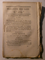 BULLETIN DES LOIS DE 1807 - CODE DU COMMERCE DE 1807 - IMPRIMERIE IMPERIALE 1807 - DROIT - TBE - Cousu Main - Gesetze & Erlasse