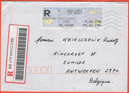 FRANCIA - France - 2004 - 4,50€ Vignette Avions En Papier - Registered - Viaggiata Da Saulxures-lès-Nancy Per Schilde, B - 2000 « Avions En Papier »