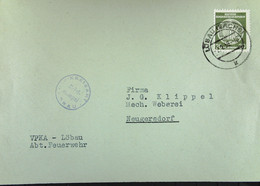 DDR: Dienst-Brief Mit 20 Pfg LÖBAU 2.1.58 Abs: VPKA -Löbau Abt. Feuerwehr Abs-Stpl Kreisamt Nach Neugersdorf/Sa. Knr: 37 - Cartas & Documentos