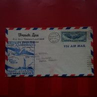 LETTRE FRENCH LINE CIE TRANSATLANTIQUE NEW YORK PARIS 1939 AIR FRANCE - 1927-1959 Lettres & Documents